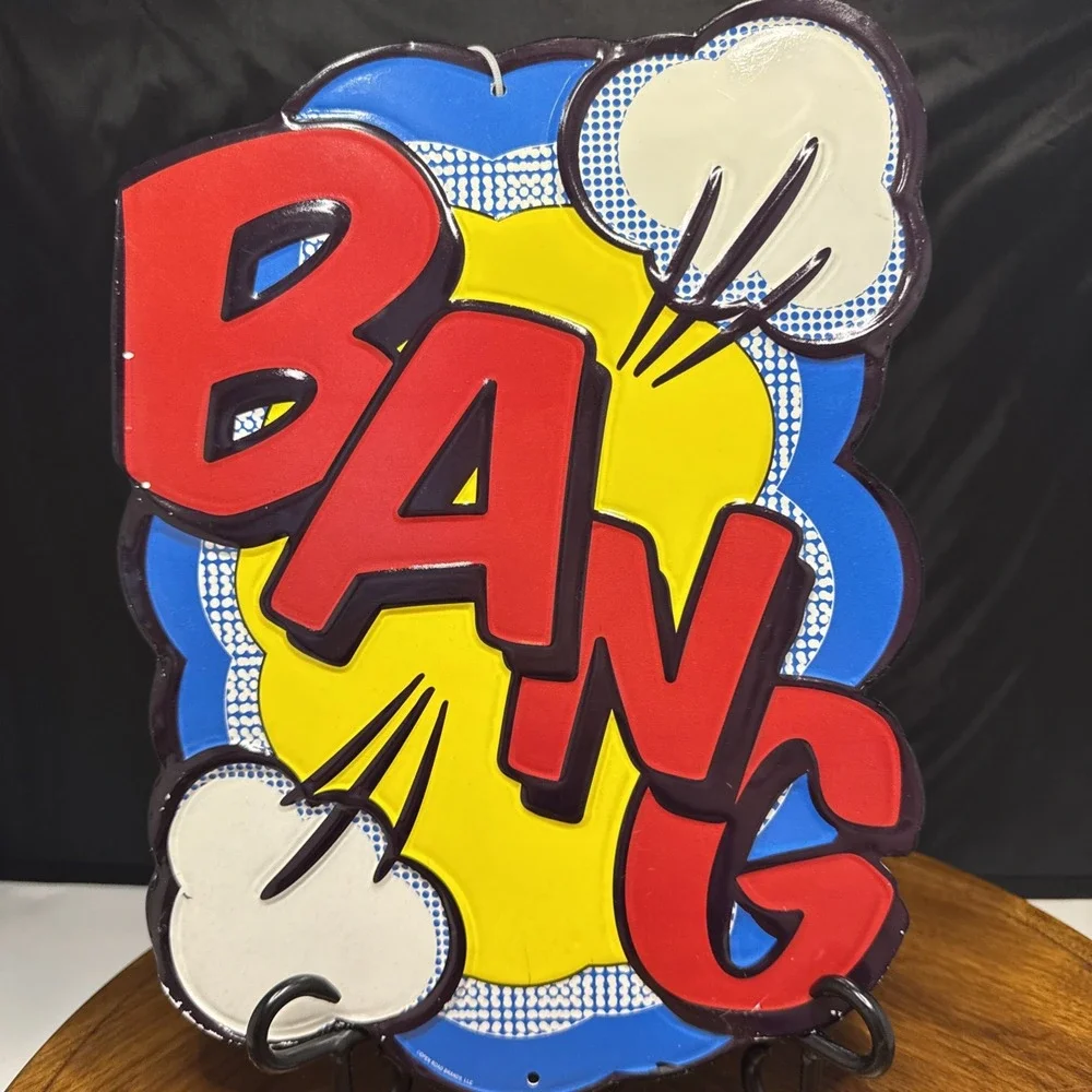 Lot Of 2 Superhero Tin Signs - Bang & Pow -Open Road Brands - Read Description - - Picture 12 of 16